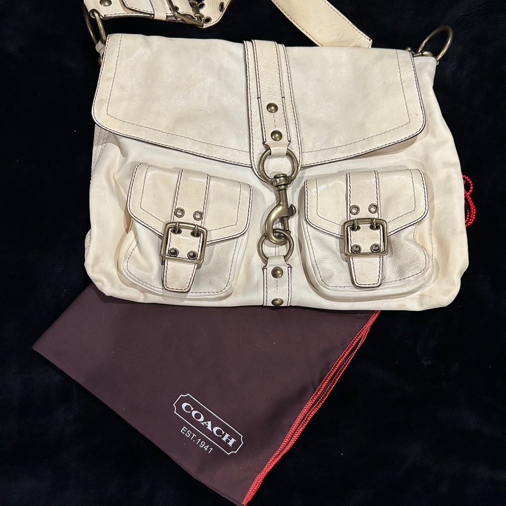 Coach Cream Leather Crossbody Bag
